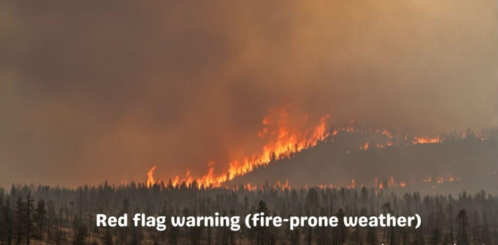 Alerta de bandera roja (clima propicio para incendios) Red flag warning (fire-prone weather)