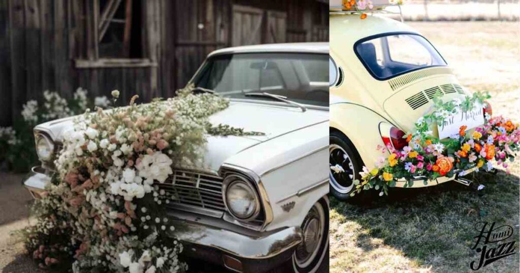 Rustic Car Floral Centerpiece: Transforming Your Wedding Transportation into a Romantic Masterpiece